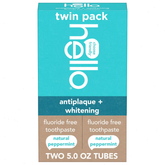 hello Antiplaque and Whitening Fluoride Free Toothpaste - Natural Peppermint - 5oz/2pk