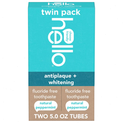 hello Antiplaque and Whitening Fluoride Free Toothpaste - Natural Peppermint - 5oz/2pk