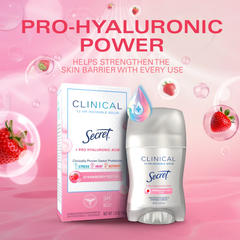 Secret Clinical Strength Invisible Solid Antiperspirant & Deodorant - Strawberry Fizz - 1.6oz