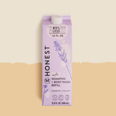 The Honest Company Calm Shampoo + Body Wash Refill, Lavender - 32 fl oz: Suitable for All Hair Types, Daily Use, Baby 2-In-1 Formula, Free from Dyes